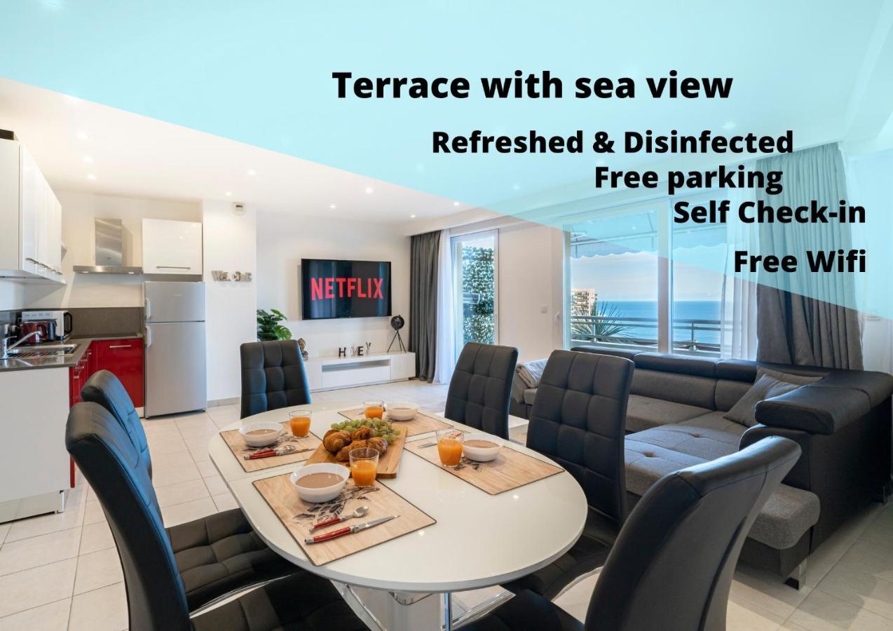 Frontiere Monaco, Terrasse, Vue Mer, Parking - Ab โบโซเลย ภายนอก รูปภาพ